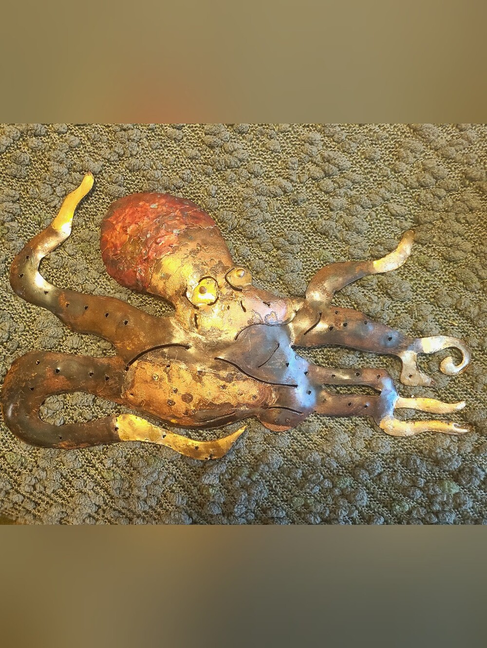 Hand Crafted Burnished Copper Octopus